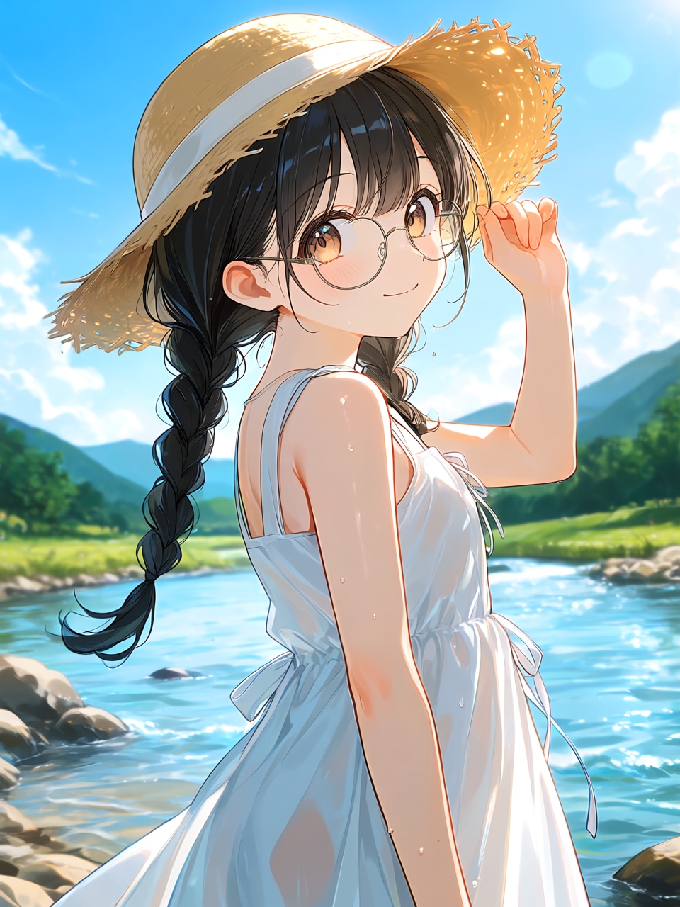 三つ編み眼鏡さんの川遊び(Tsubaki.2)