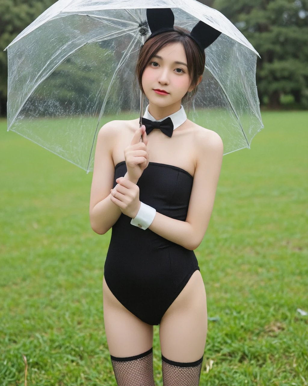 物思いにふけるバニーガール