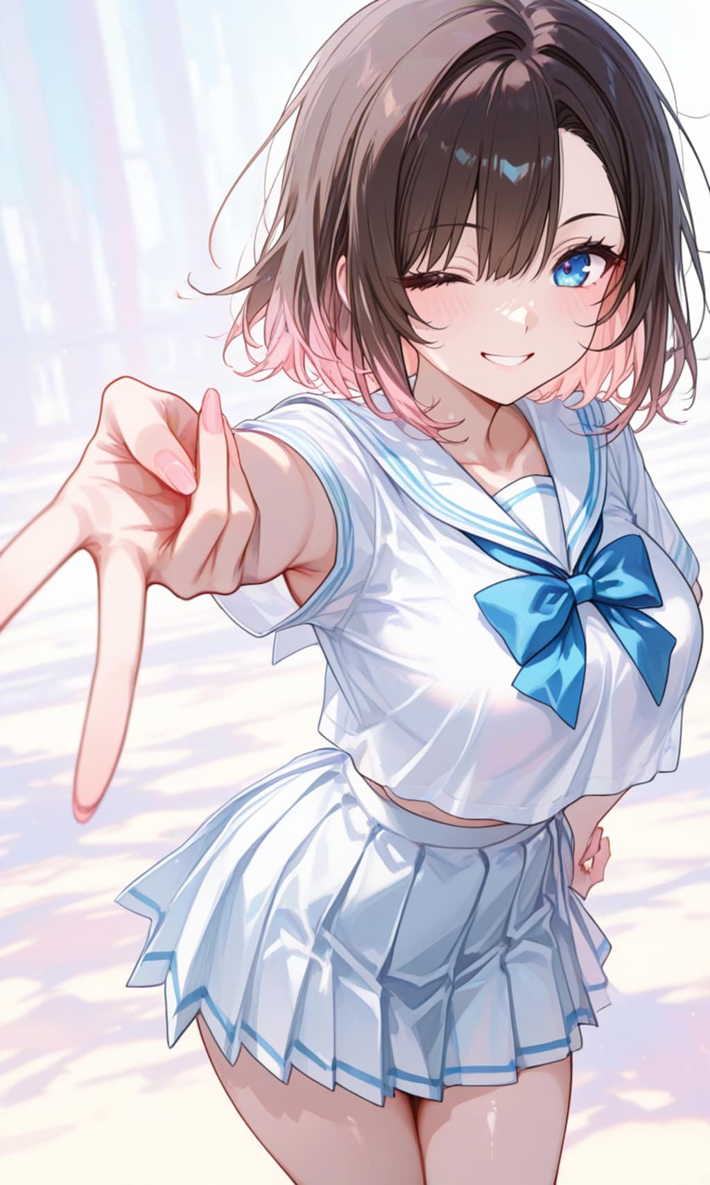 セーラー服でギャルピース【ギャルピース】