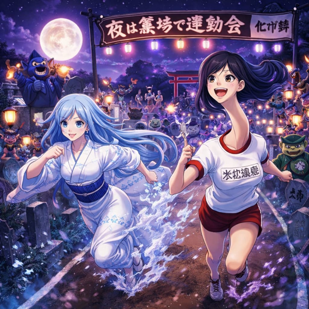 夜は墓場で運動会 | の人気AIイラスト・グラビア