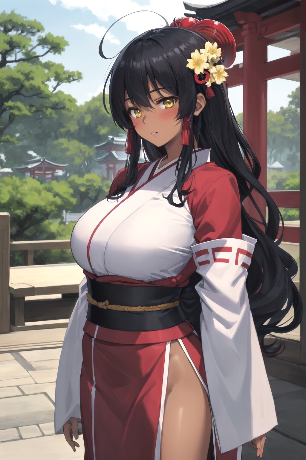 褐色巫女さん | の人気AIイラスト・グラビア