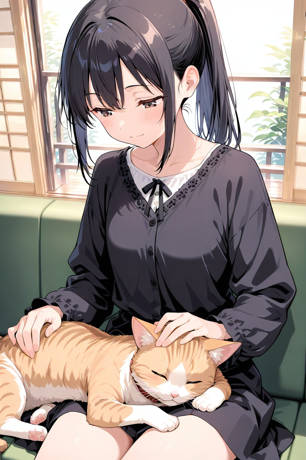 猫を可愛がる
