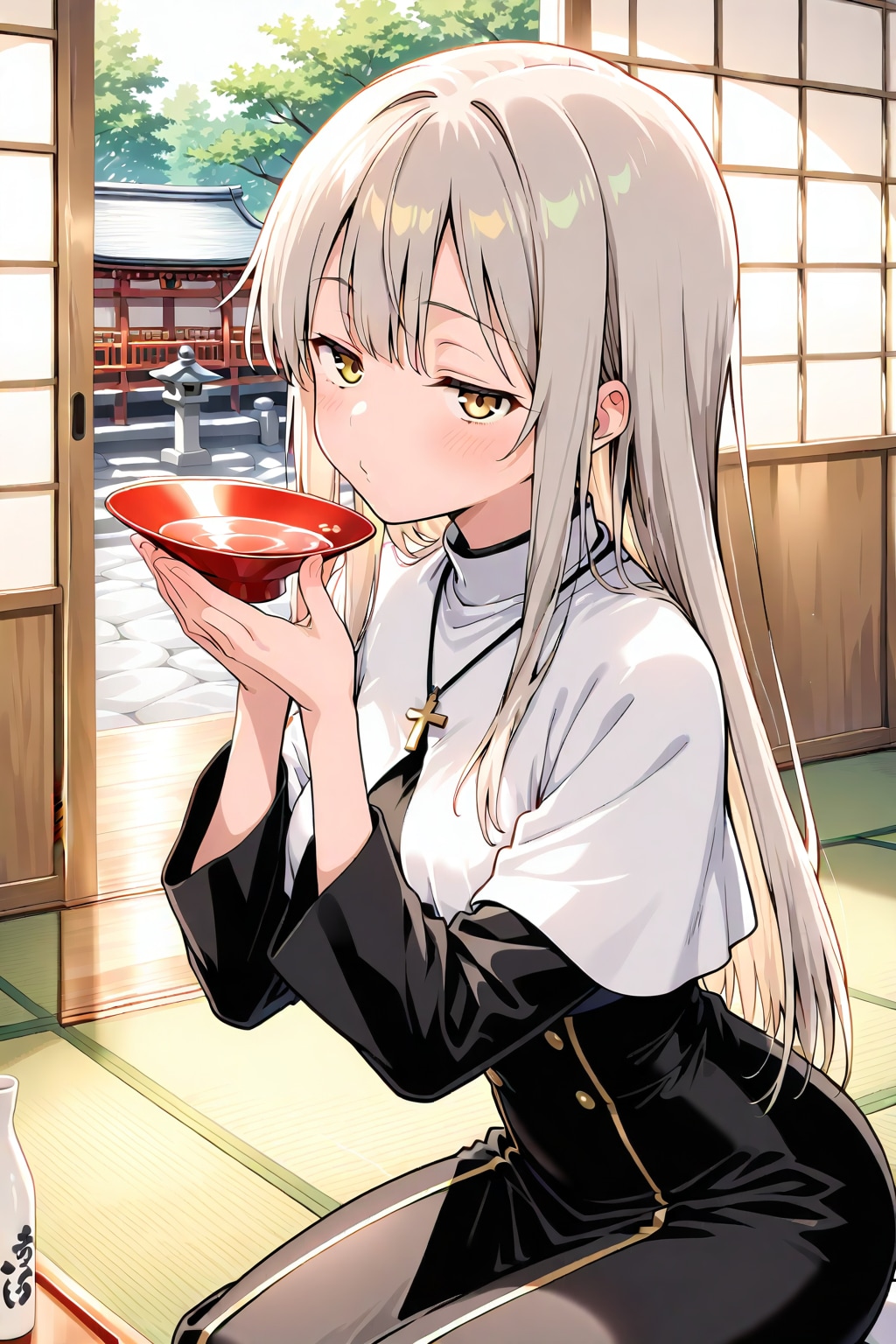 日本酒を堪能するジルリィさん | の人気AIイラスト・グラビア