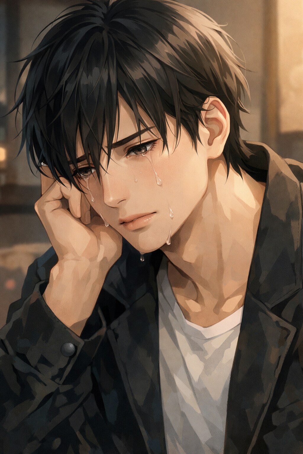 一人涙流す男性 | の人気AIイラスト・グラビア