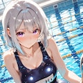 (1333)銀髪ちゃんスク水 2枚目