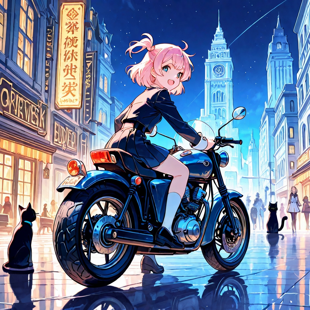 バイク好きな魔女 | の人気AIイラスト・グラビア
