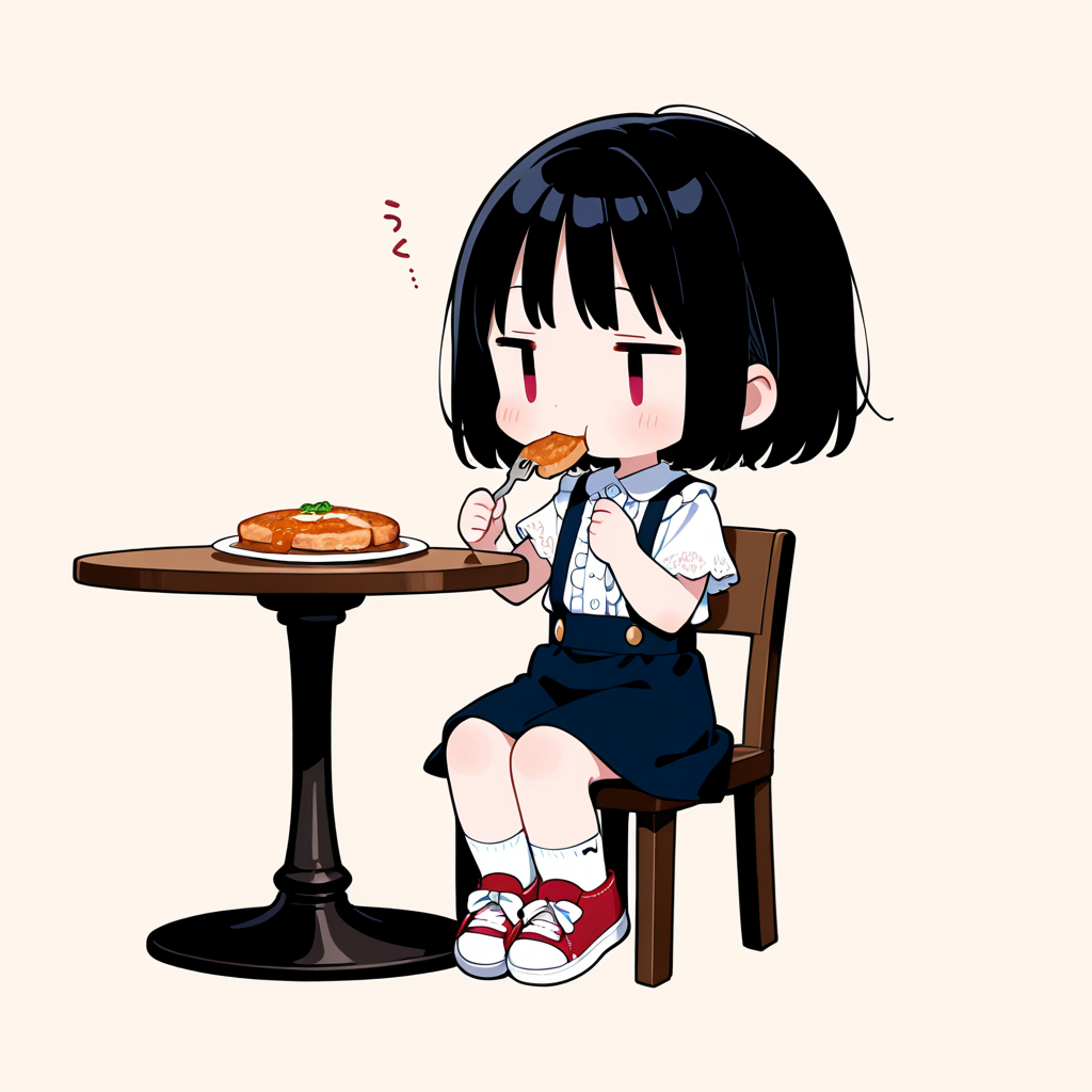 ポークステーキを食べる