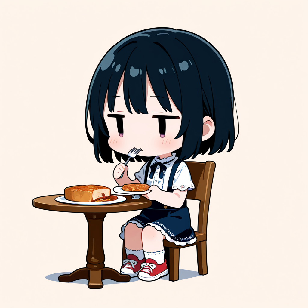 ポークステーキを食べる