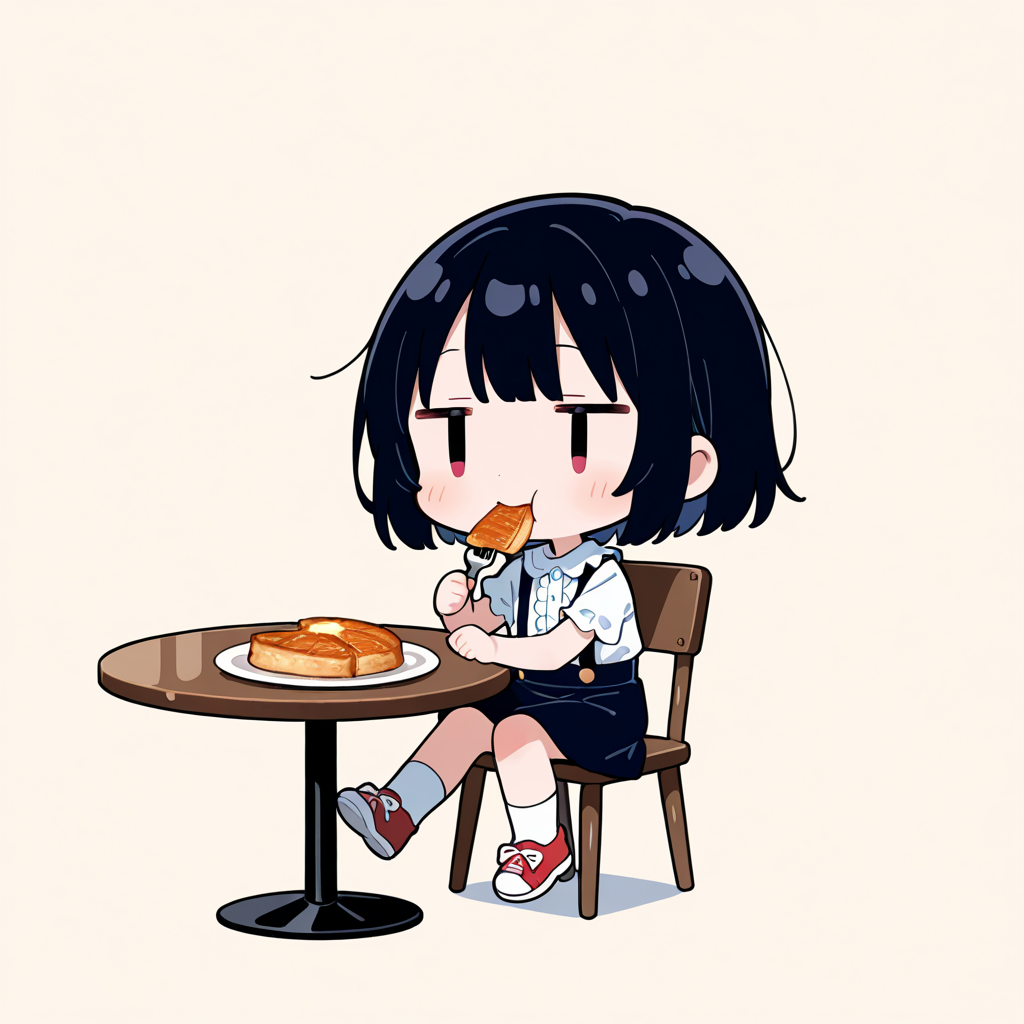 ポークステーキを食べる