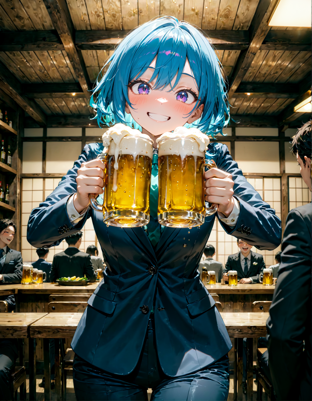 今日は居酒屋で乾杯の日。グッドスーツの日。黒ラベルの日