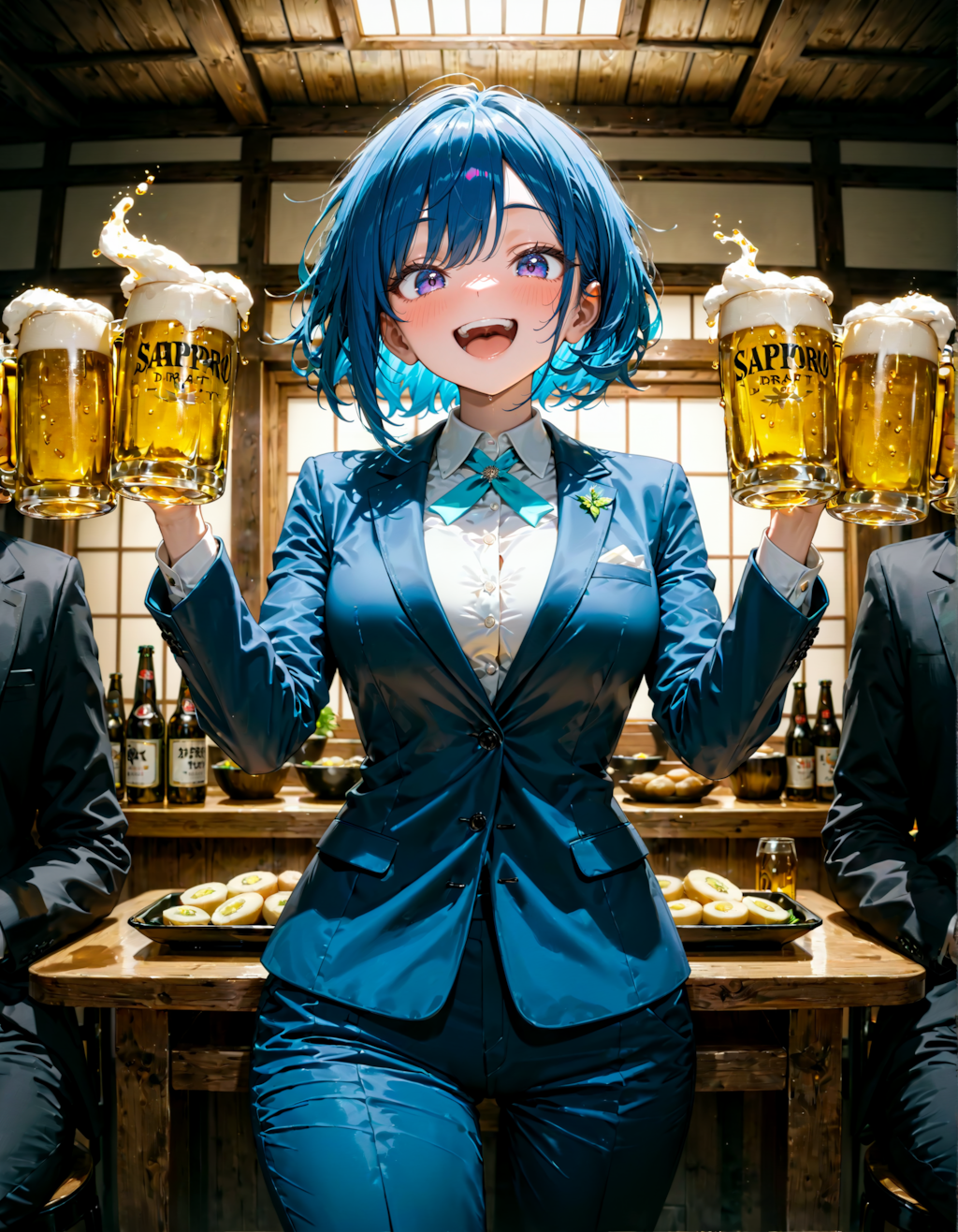 今日は居酒屋で乾杯の日。グッドスーツの日。黒ラベルの日