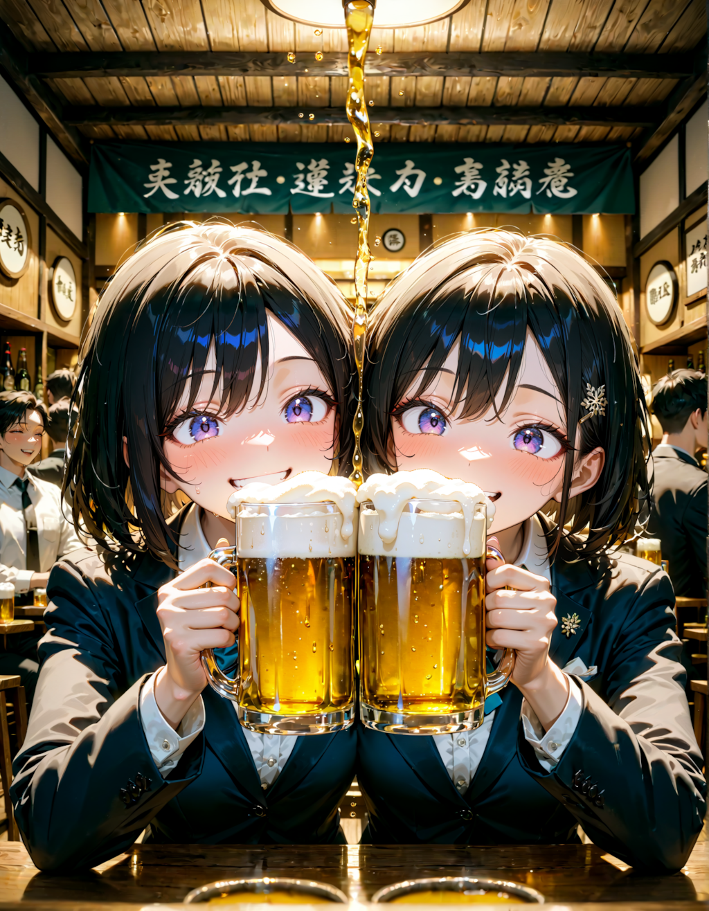 今日は居酒屋で乾杯の日。グッドスーツの日。黒ラベルの日