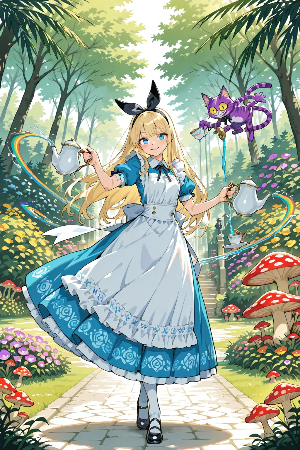 mad tea party with cheshire cat | の人気AIイラスト・グラビア