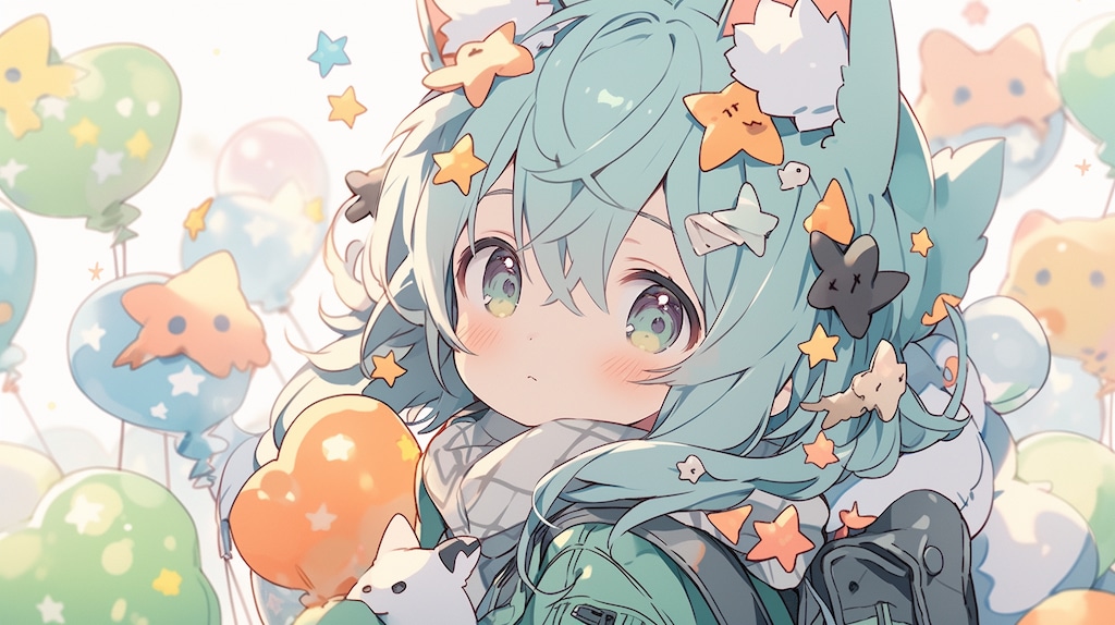 星の髪飾りと風船の小さな冒険