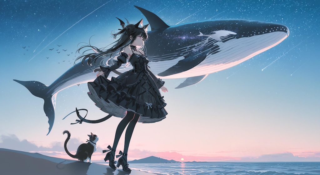 空飛ぶクジラとケモミミっ子