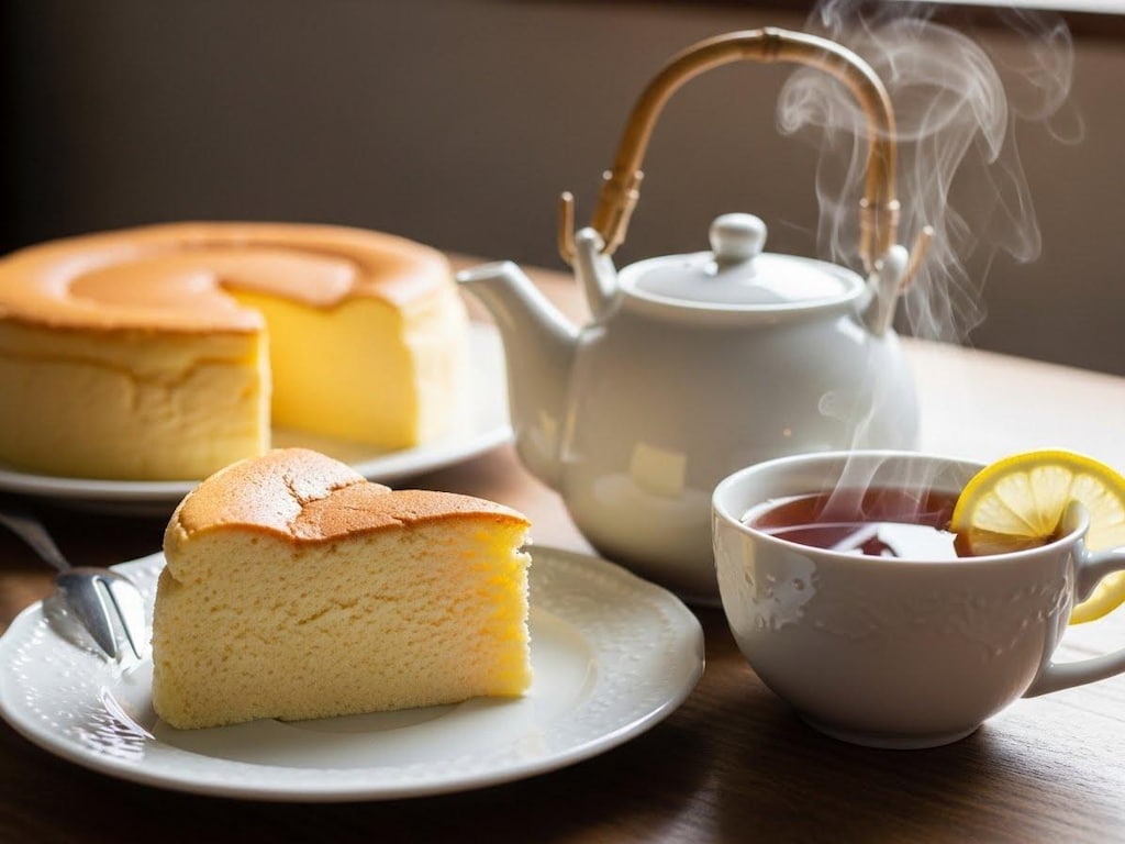 デザートのふんわりチーズケーキ