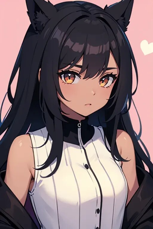 ノースリーブの猫耳の女の子