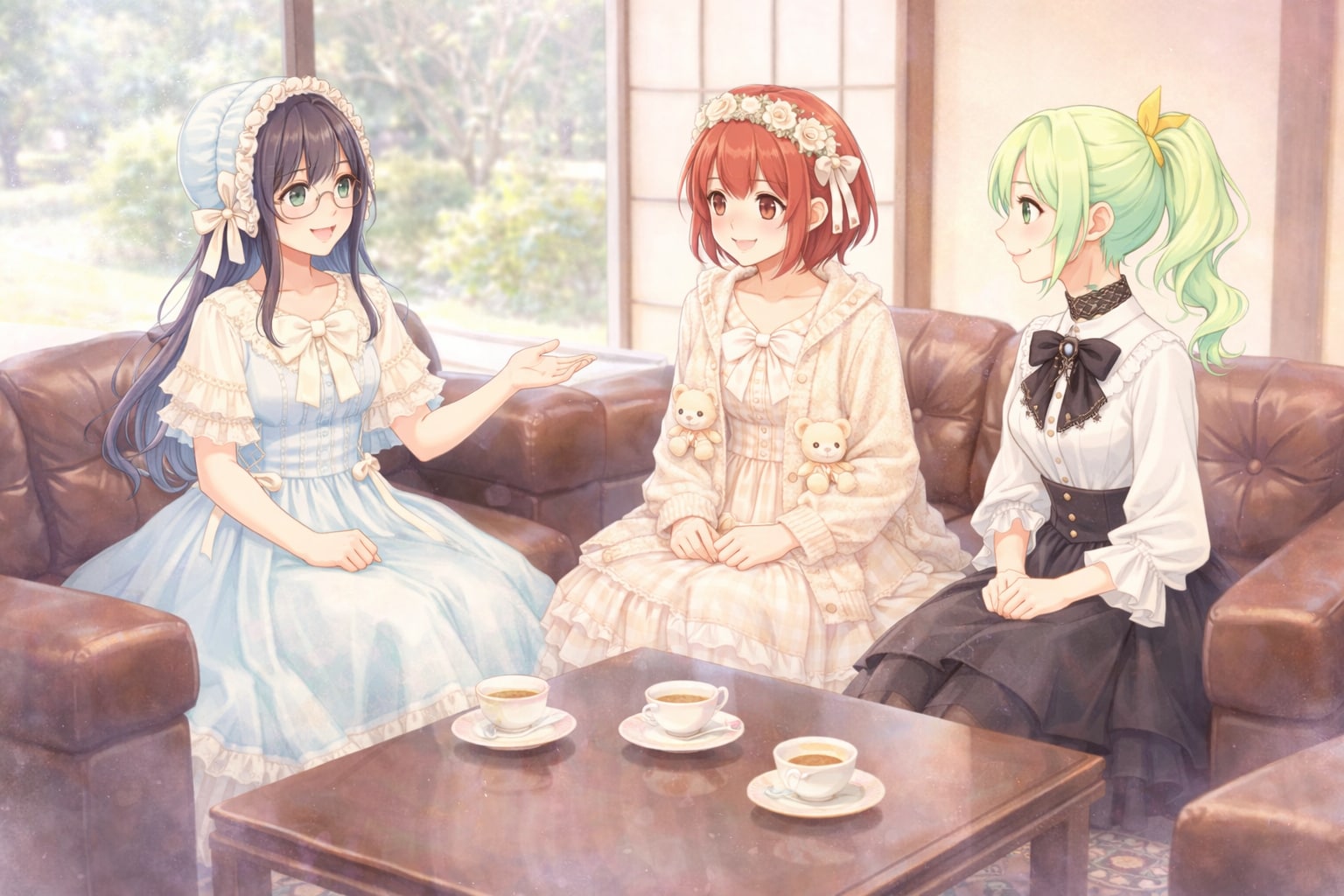 やわらかな午後、紅茶と秘密のおしゃべり | の人気AIイラスト・グラビア