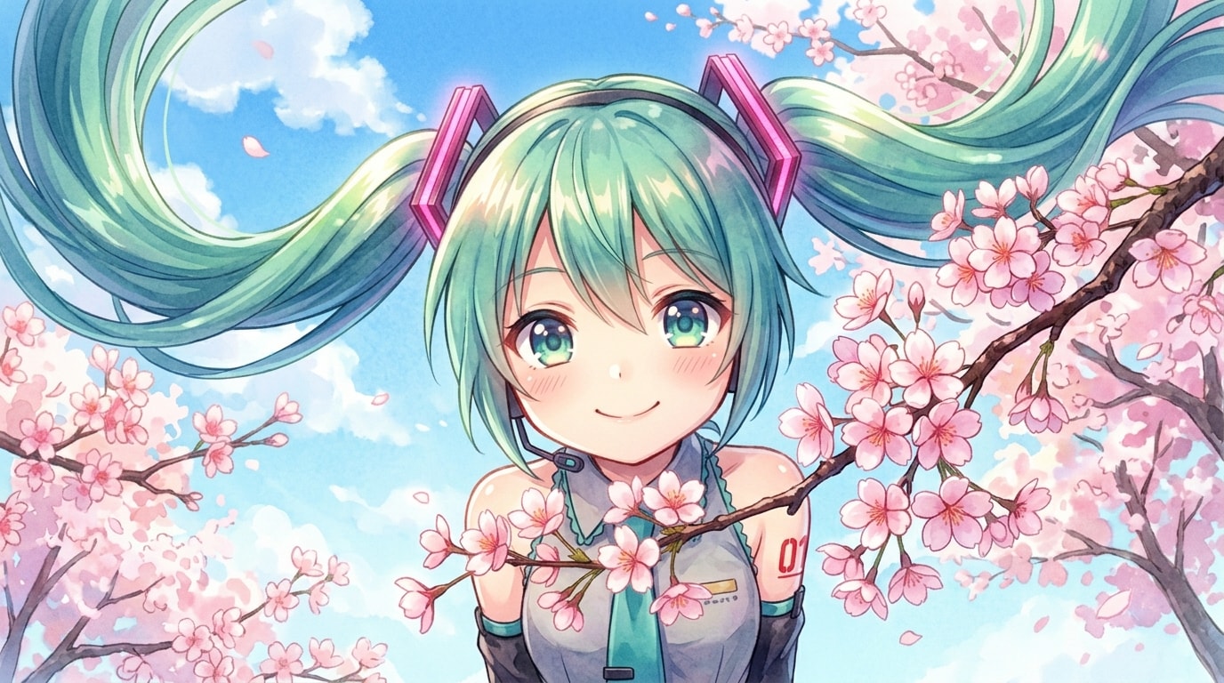 みどツイさん。桜。3月9日 #ミクの日 | の人気AIイラスト・グラビア