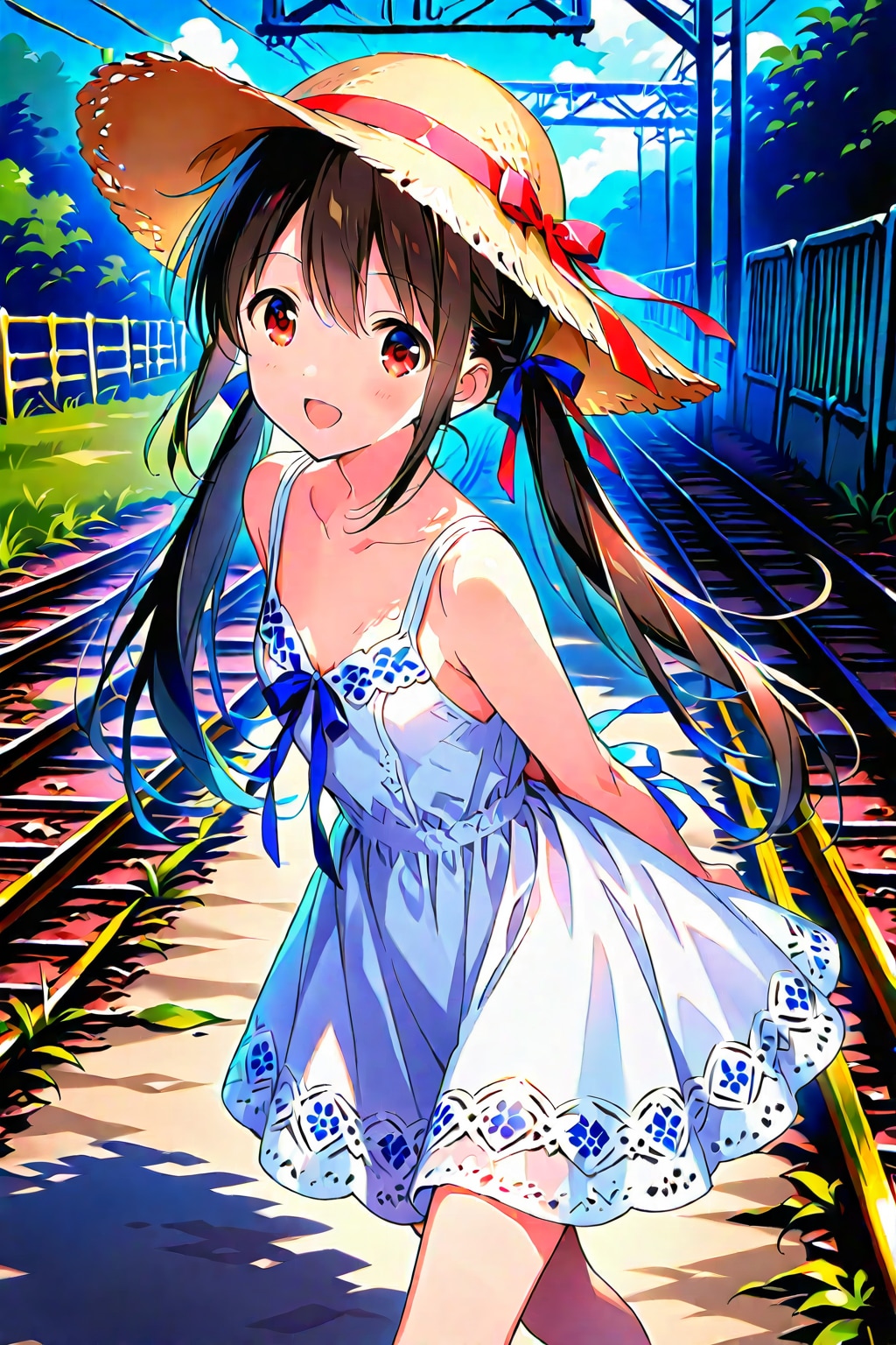 黒髪白ドレス(廃線路を歩くなんて、少し悪いことしてる気がするわ)_20250630