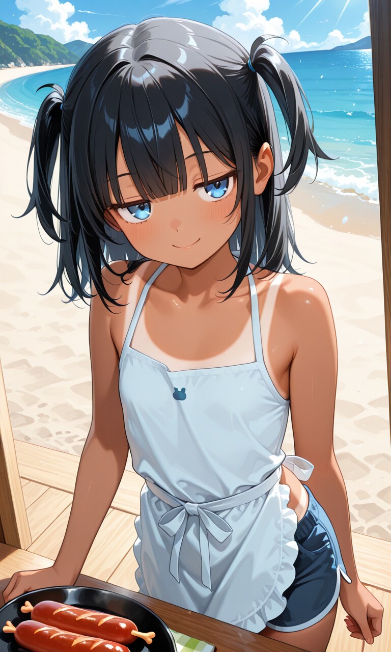 海の家でのこなつちゃん