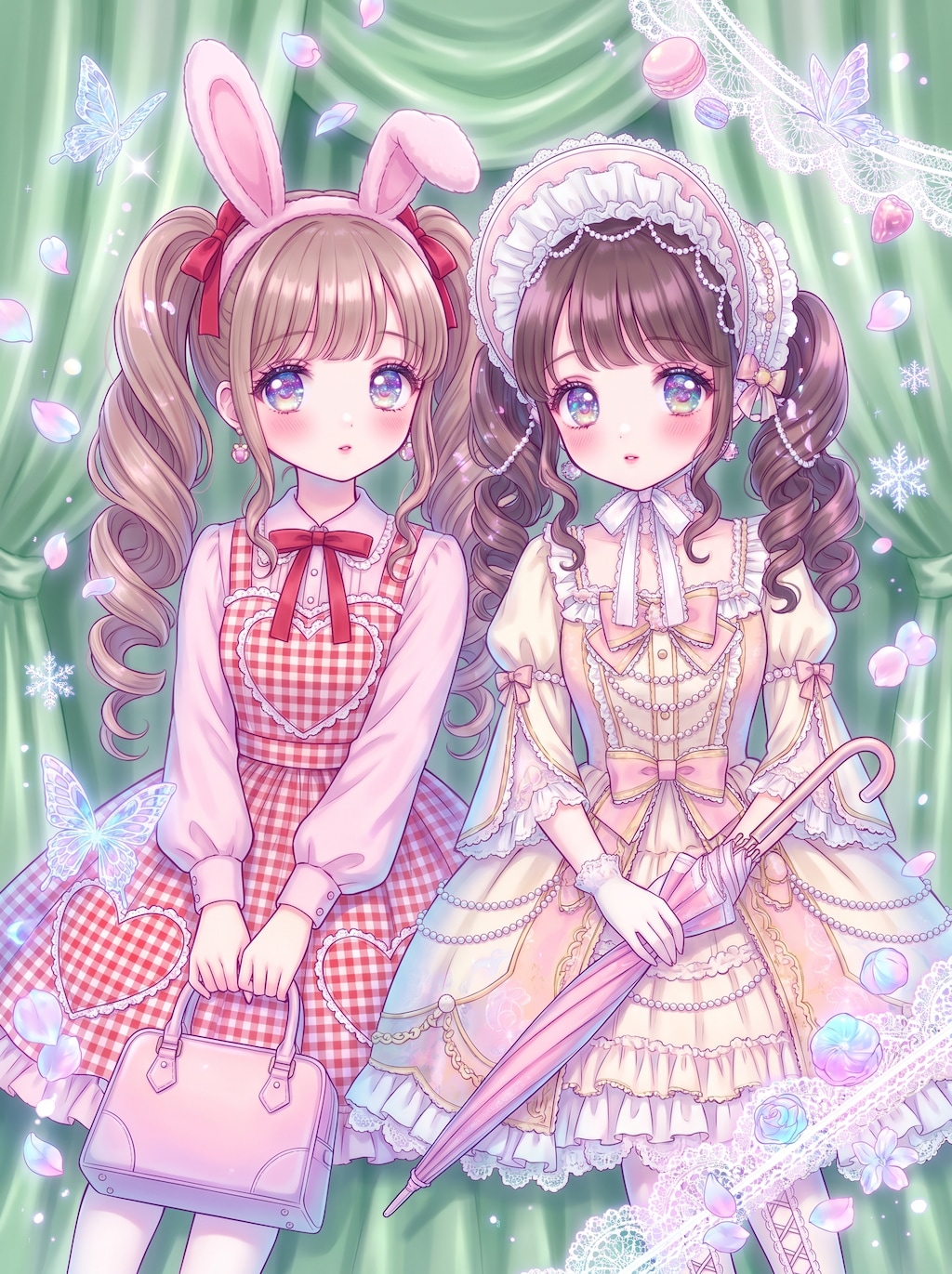緑幕の双菓姫