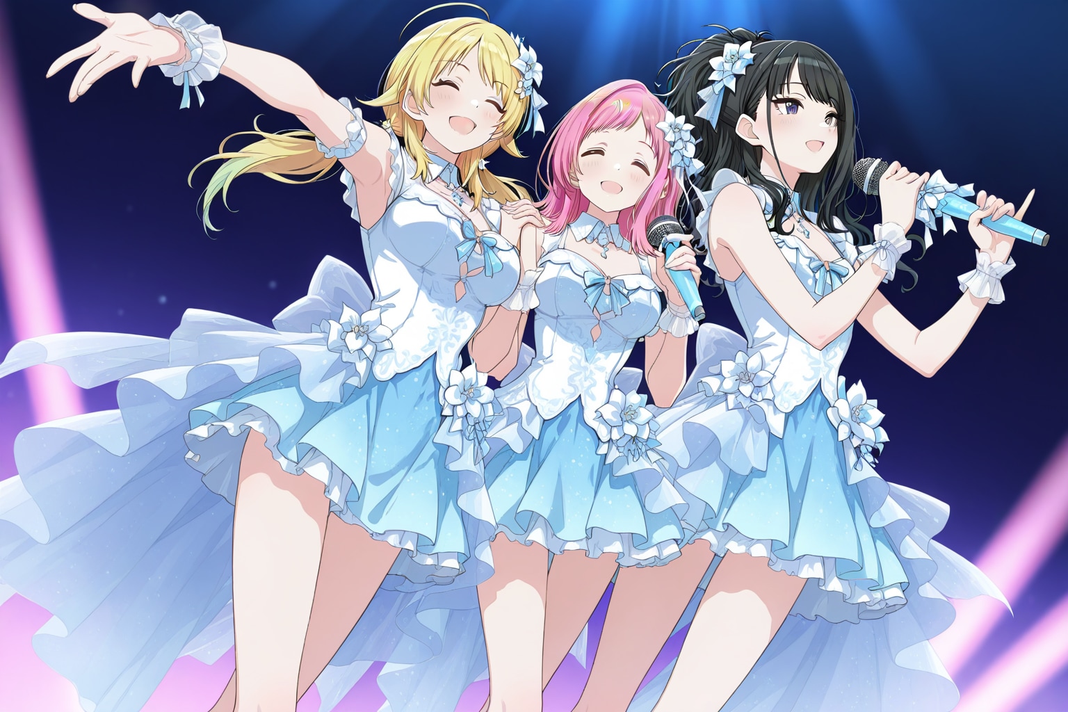 八宮めぐる & 櫻木真乃 & 風野灯織 のライブコンサート | の人気AIイラスト・グラビア