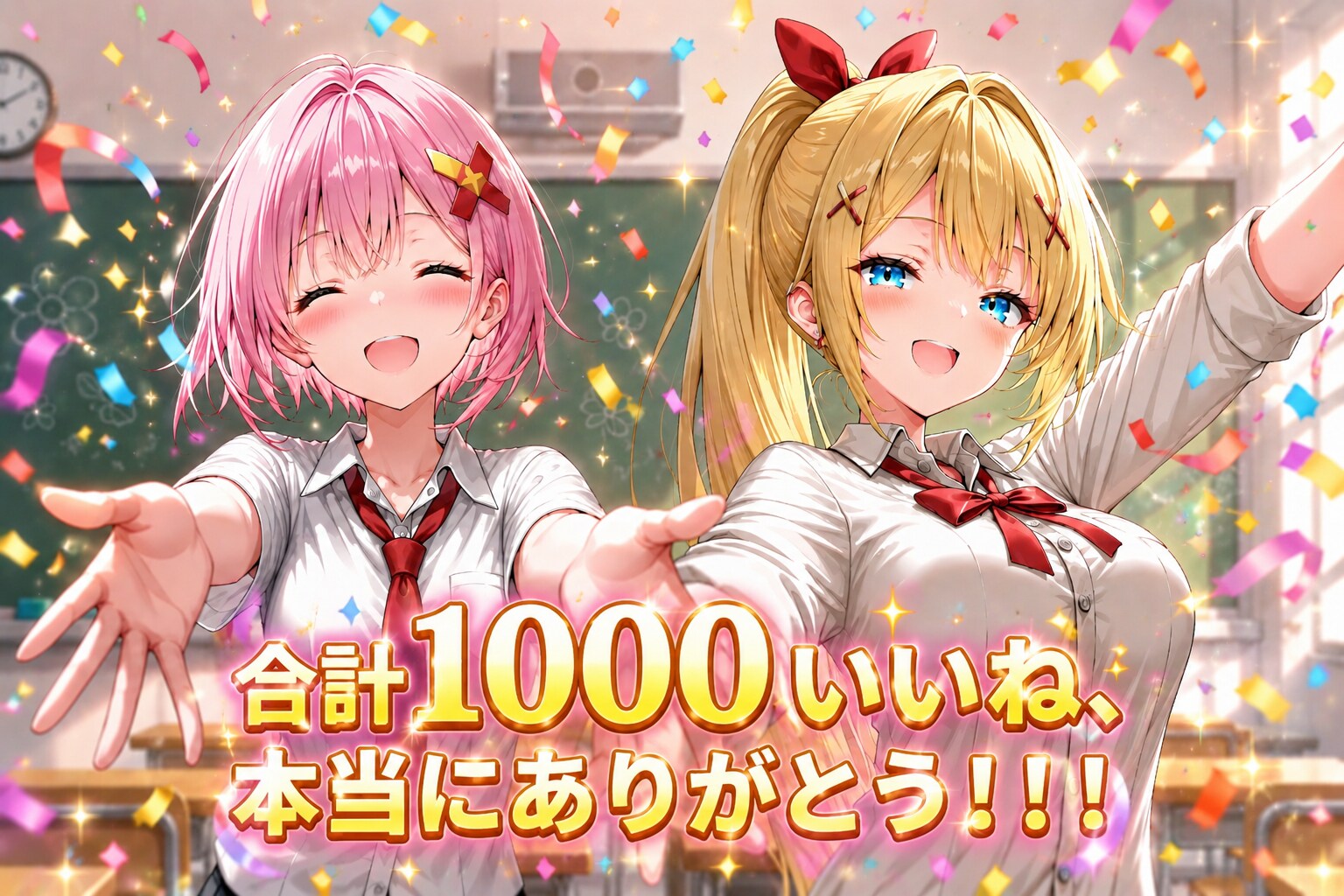 1000いいね、ありがとーっ！