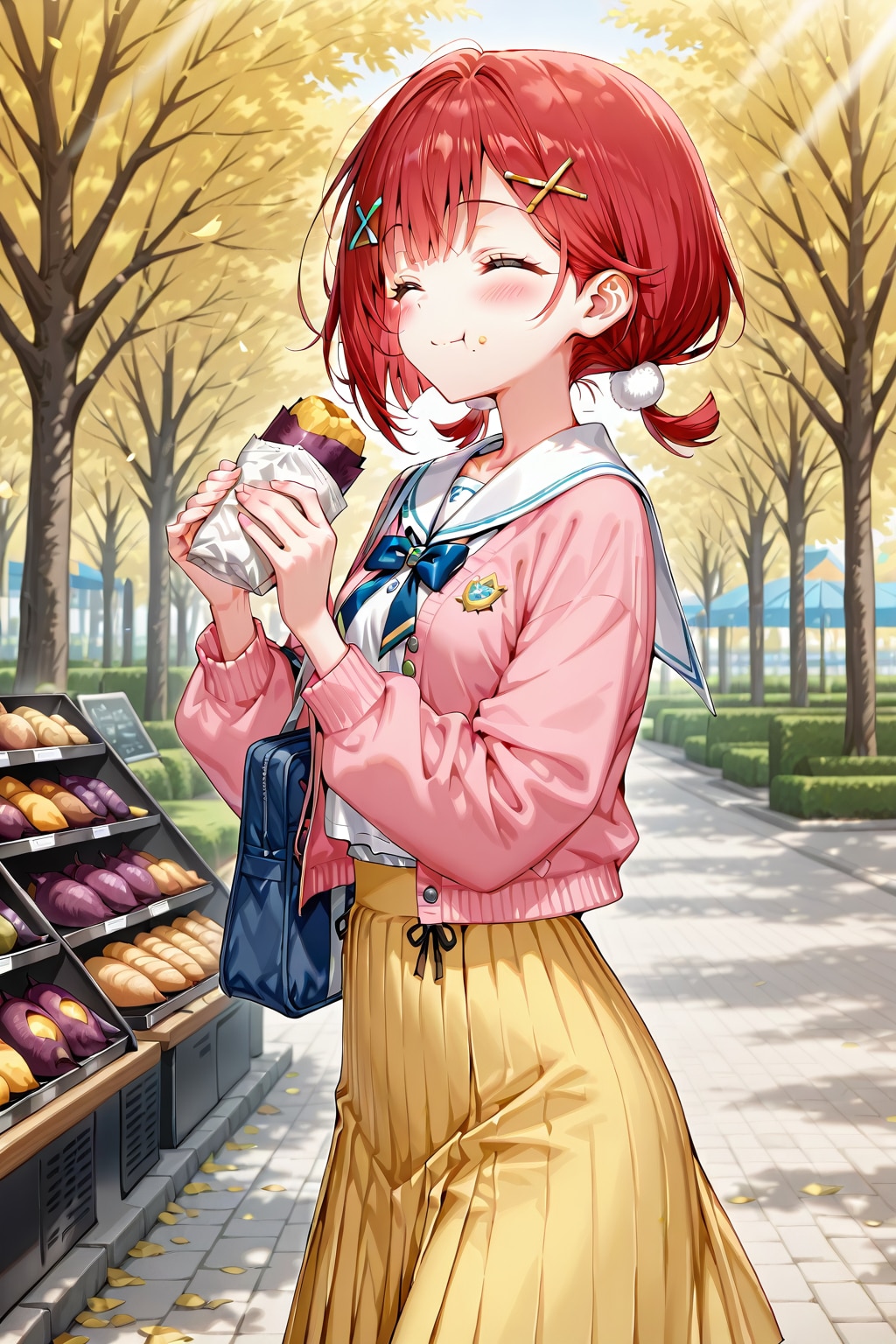 小鈴ちゃんは焼き芋を頬張る | の人気AIイラスト・グラビア