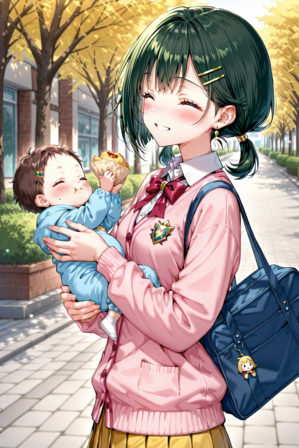 小鈴ちゃんは焼き芋を頬張る