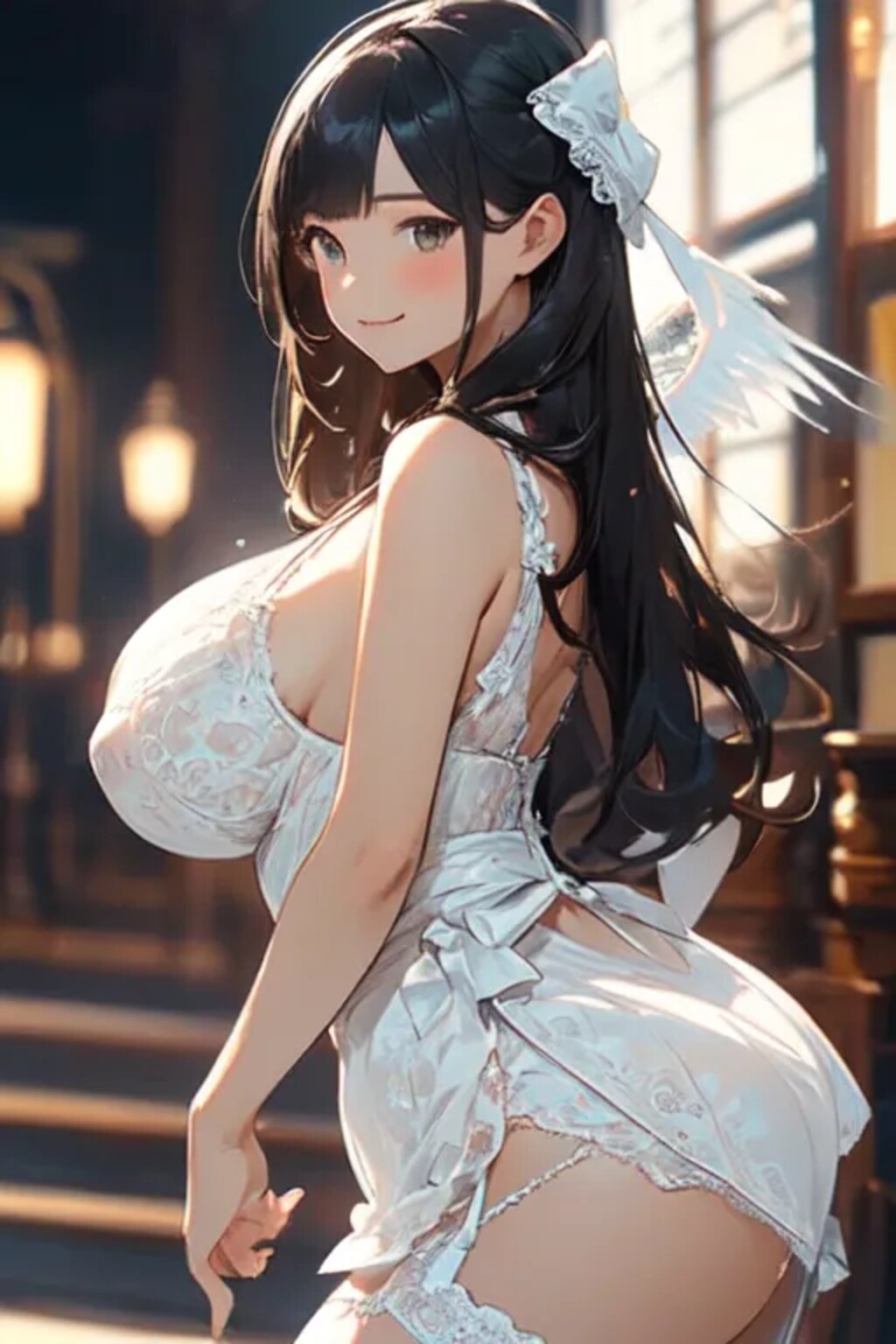 ドレスと天使の翼と女子高校生と