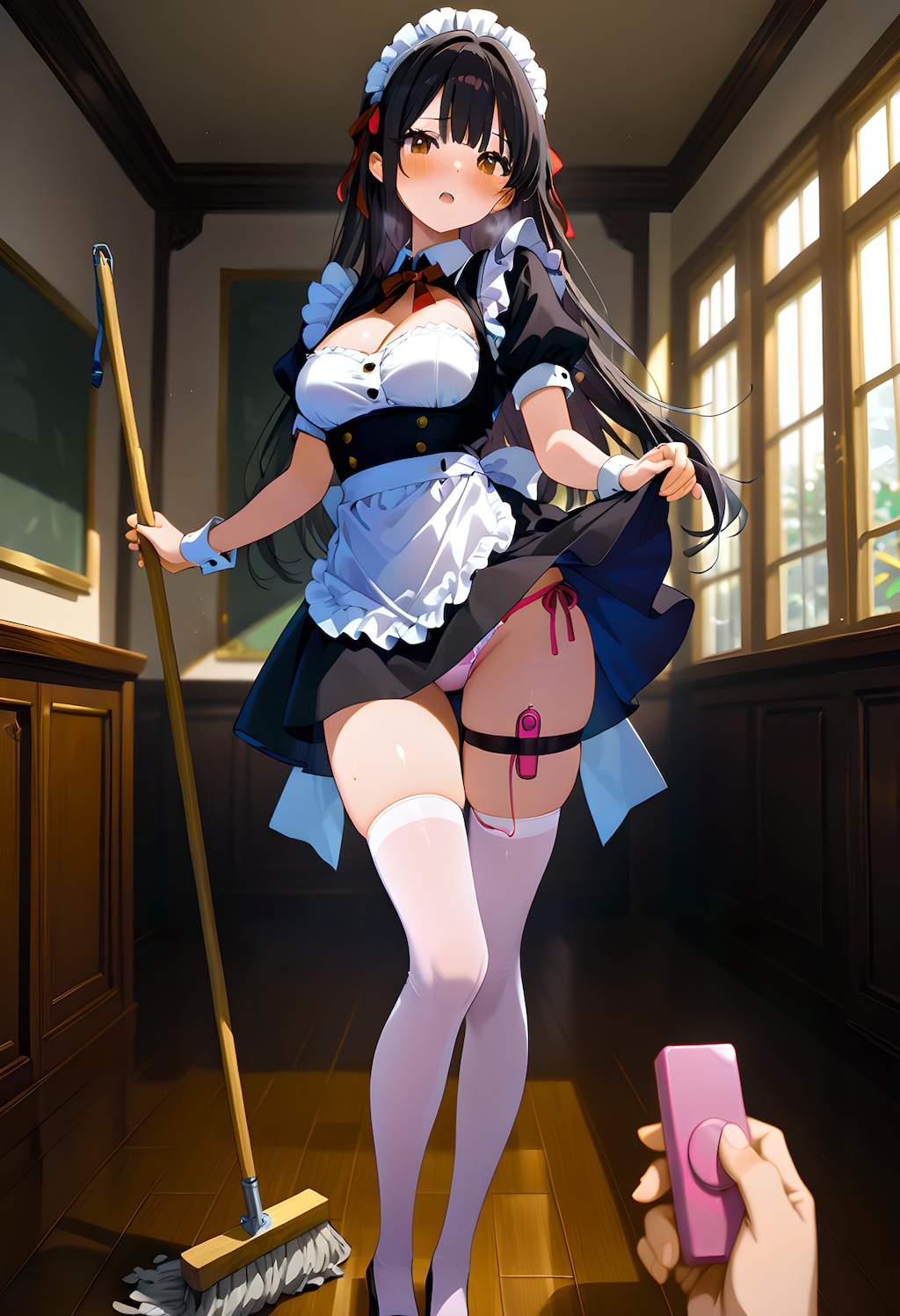 悪戯されているメイドちゃん