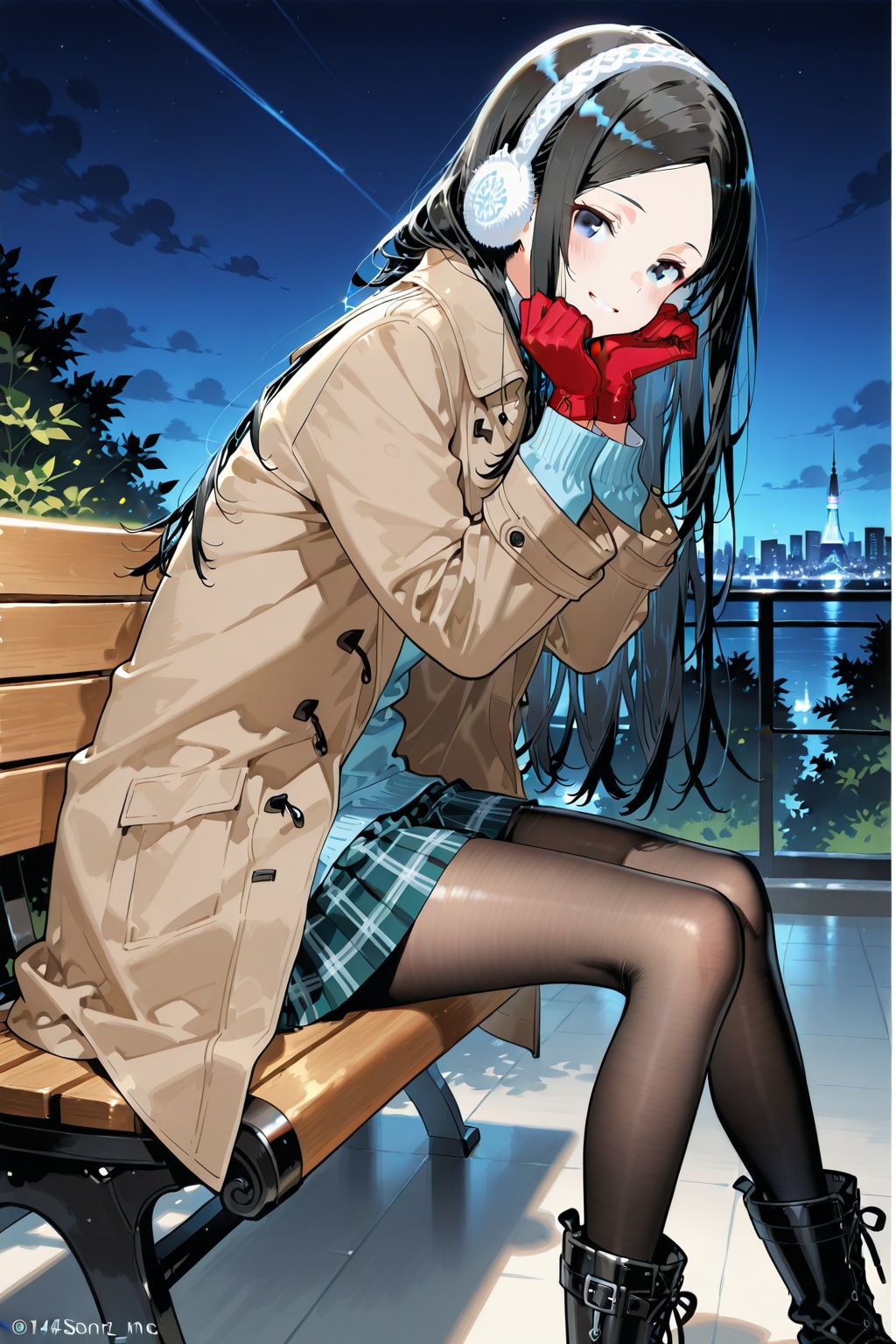 夜の港公園 | の人気AIイラスト・グラビア