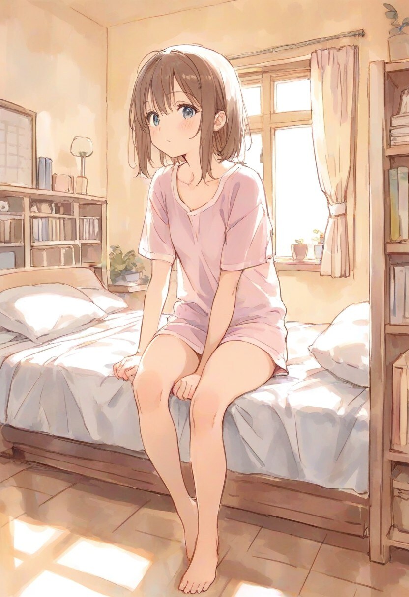 少女の部屋(水彩タッチ)(171)