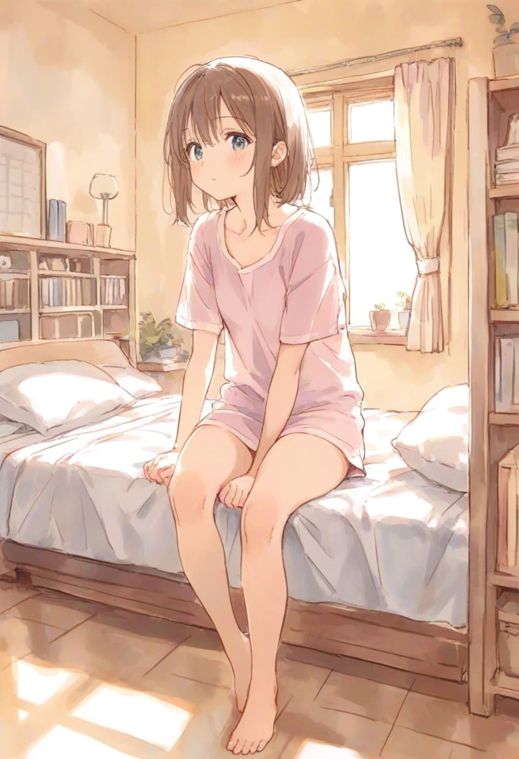 少女の部屋(水彩タッチ)(171)
