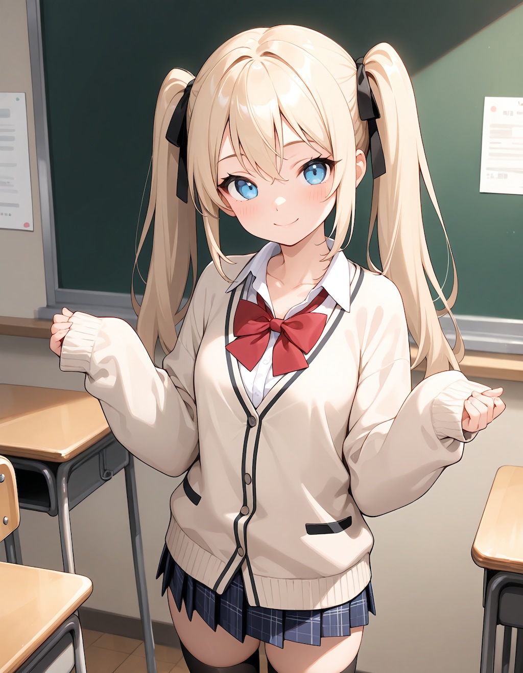 ライン入りカーディガン