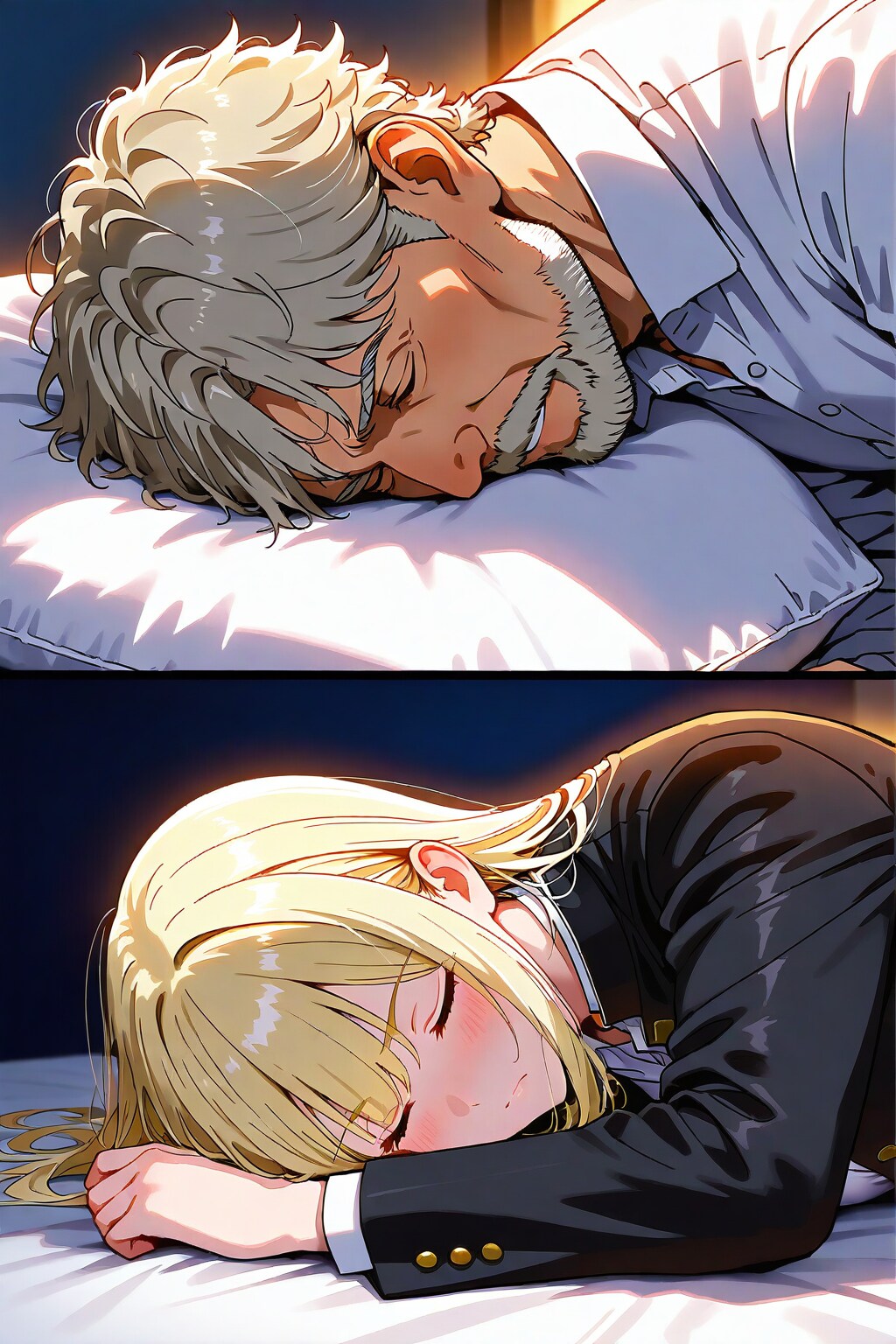寝る人々