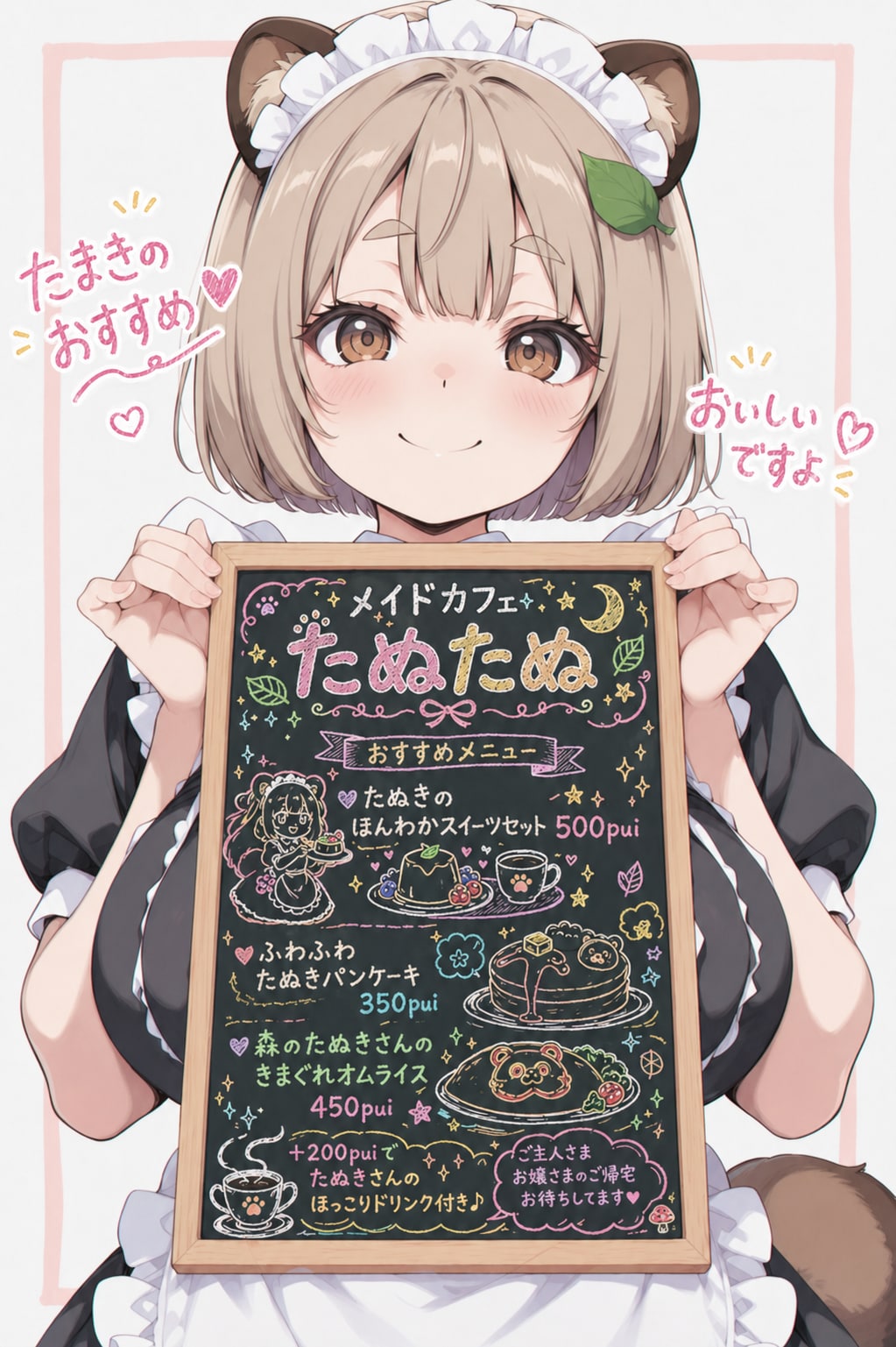 メイドカフェ"たぬたぬ" おすすめメニュー | の人気AIイラスト・グラビア