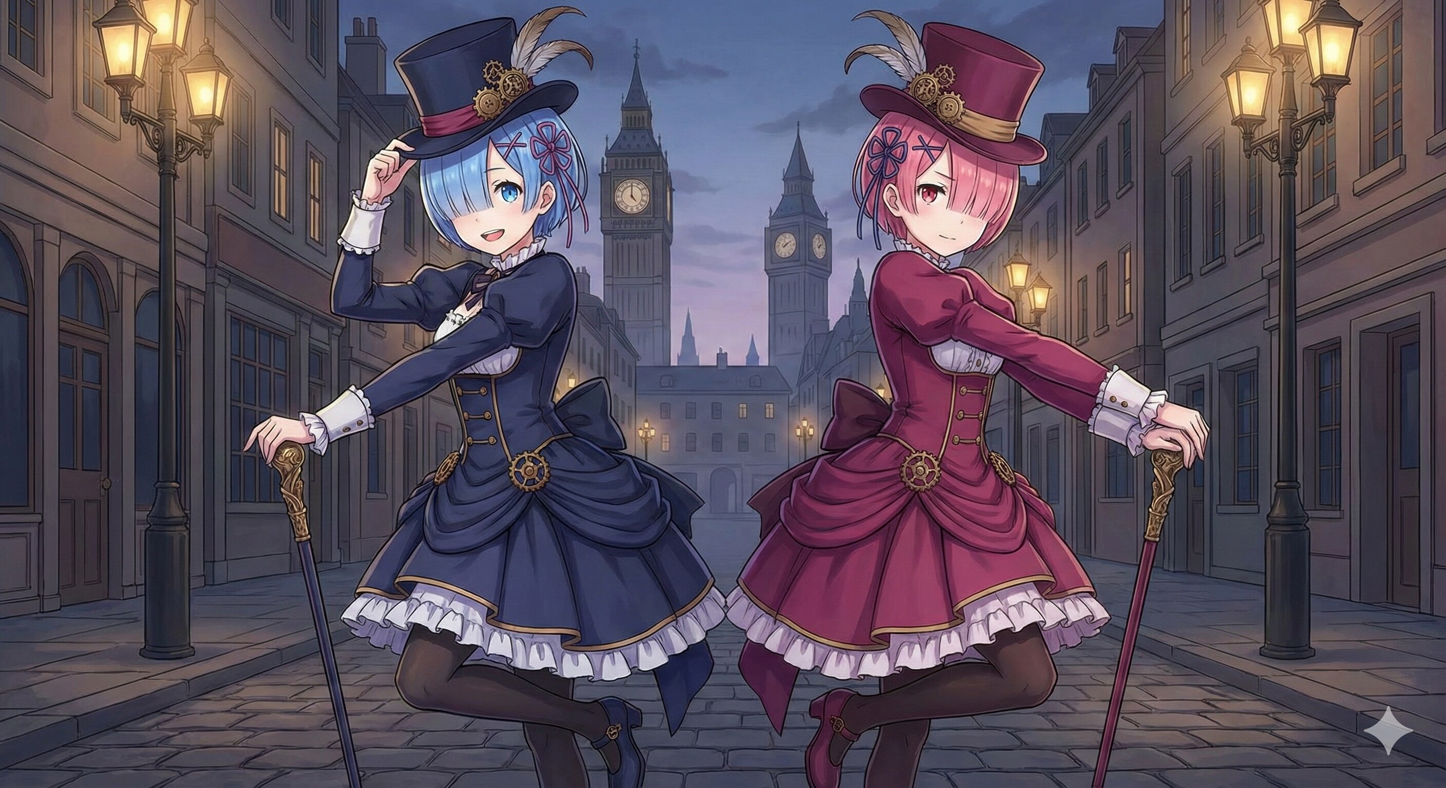 レムさんとラムさんとシルクハット🎩