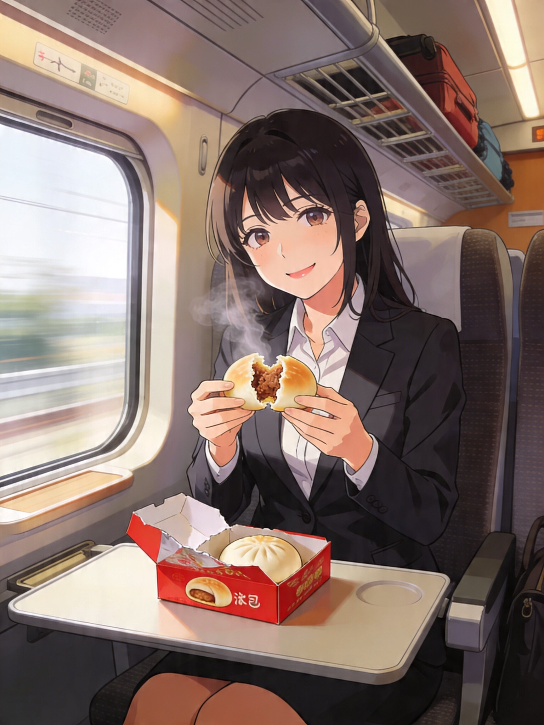 新幹線で食べる豚まん