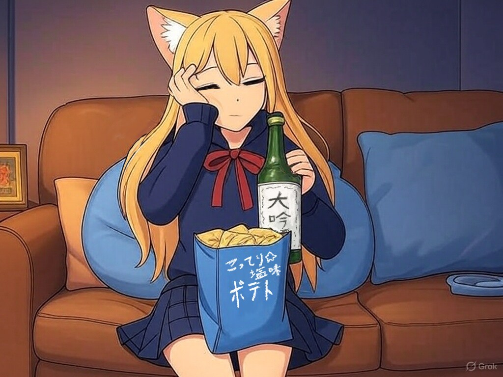 寝ると決めた時間＋2時間くらいまでは意地でも起きてようとする狐耳系女子