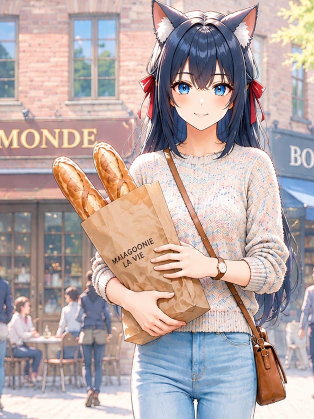 ねこ　ドライブ　焼き上がりを買いに🥖✨📷️