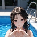 指ハートしてくれるビキニギャル女子高生 10枚目