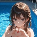 指ハートしてくれるビキニギャル女子高生 8枚目