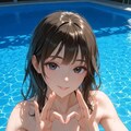 指ハートしてくれるビキニギャル女子高生 3枚目