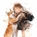 犬と戯れてる女の子が可愛い。 3枚目