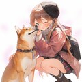犬と戯れてる女の子が可愛い。 2枚目