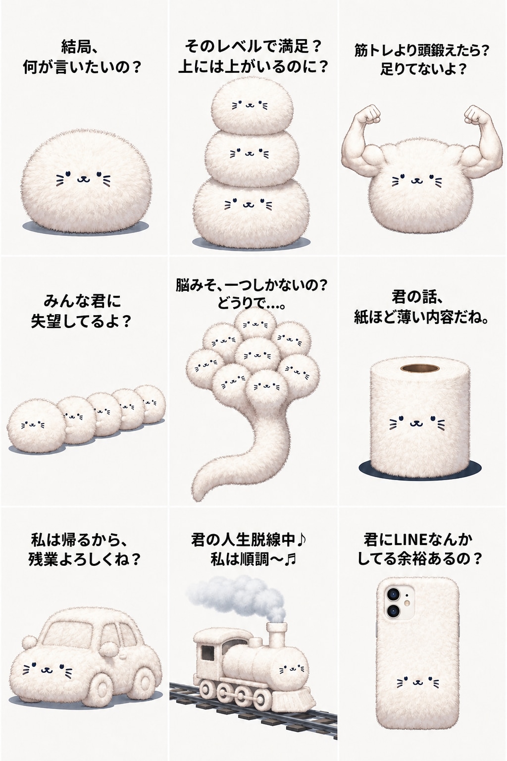 もふもふしたる何か・LINEスタンプ風