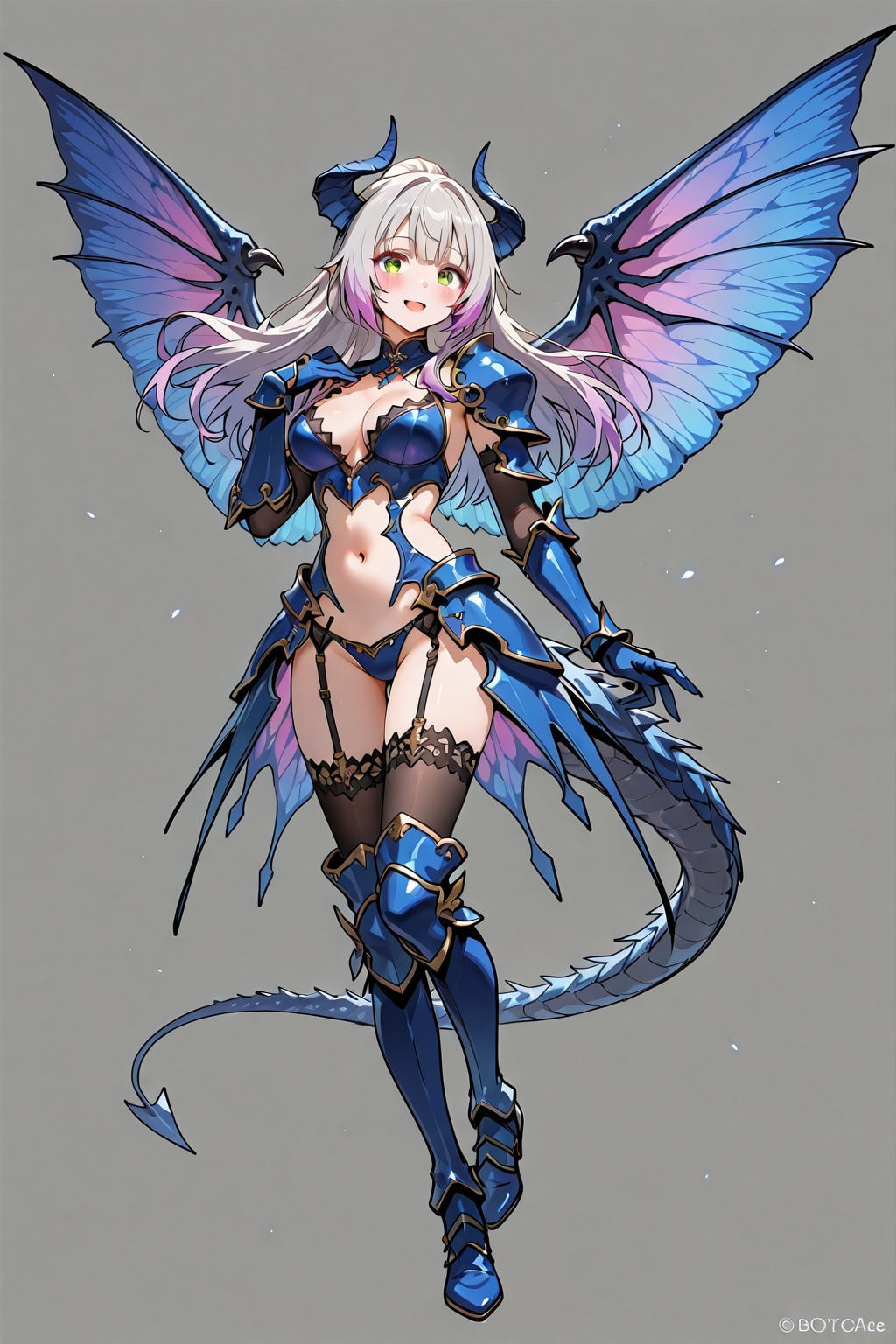 「バハムート娘飛翔する様子」の全身写真