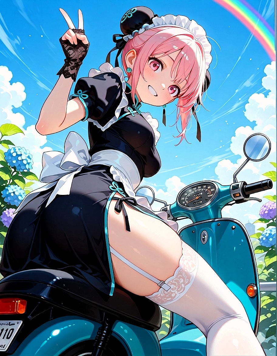 中華メイドとスクーター